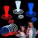 Bulk Patriotic Party Favors Supplies Glow Sticks Toys 360 PCS,Red White Blue Light up Bracelets Necklace Accessories for Kids Adults,4th of July Decorations Parade Throws for Memorial Independence Day