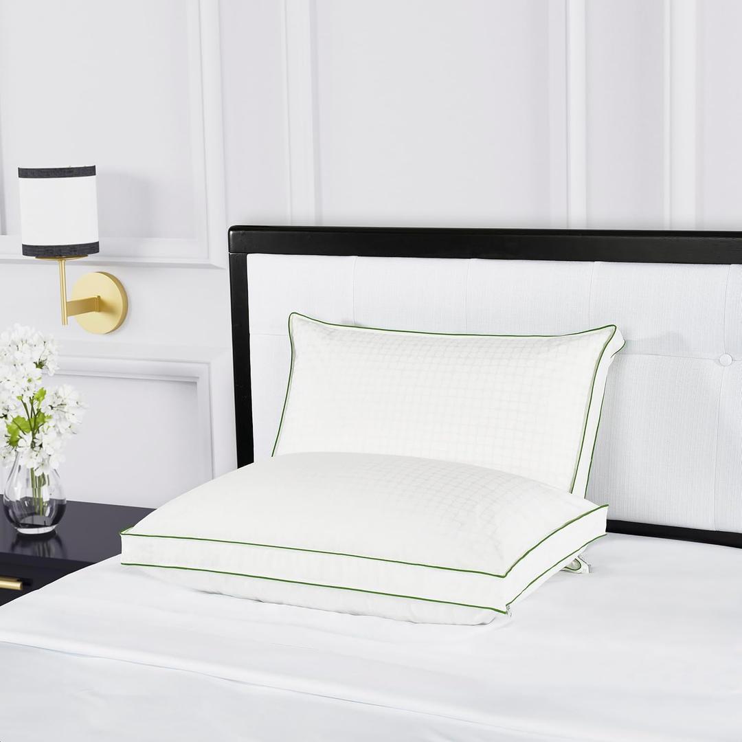 kate spade new york Firm/Extra Firm Pillow 20" x 36", Adjustable Down Alternative Pillow with 2" Gusset for Maximum Loft, Best for Back or Side Sleepers, King, White