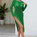 Pink Queen Swimsuit Coverup for Women 2025 Crochet Long Sleeve Hollow Out Mesh Knit Beach Cover Up (Beige, L)