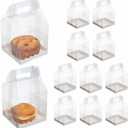 15-Pack Individual Cupcake Containers with Handles, Food-Grade PET Single Cupcake Boxes | 4x4x6 Inch Clear Gable Boxes for Bakery, Party Favors & Retail15