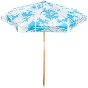 6.9Ft Beach Umbrella with Wood Pole & Carrying Bag, Lightweight yet Sturdy, UPF 50+ for Beach, Camping, and Picnic
