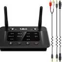 1Mii B03 Bluetooth 5.3 Transmitter Receiver for TV Home Stereo BT Headphones, aptX Low Latency/Adaptive/HD Bluetooth Audio Adapter, Splitter for Wired & Wireless, Optical RCA AUX 3.5mm Inputs/Outputs