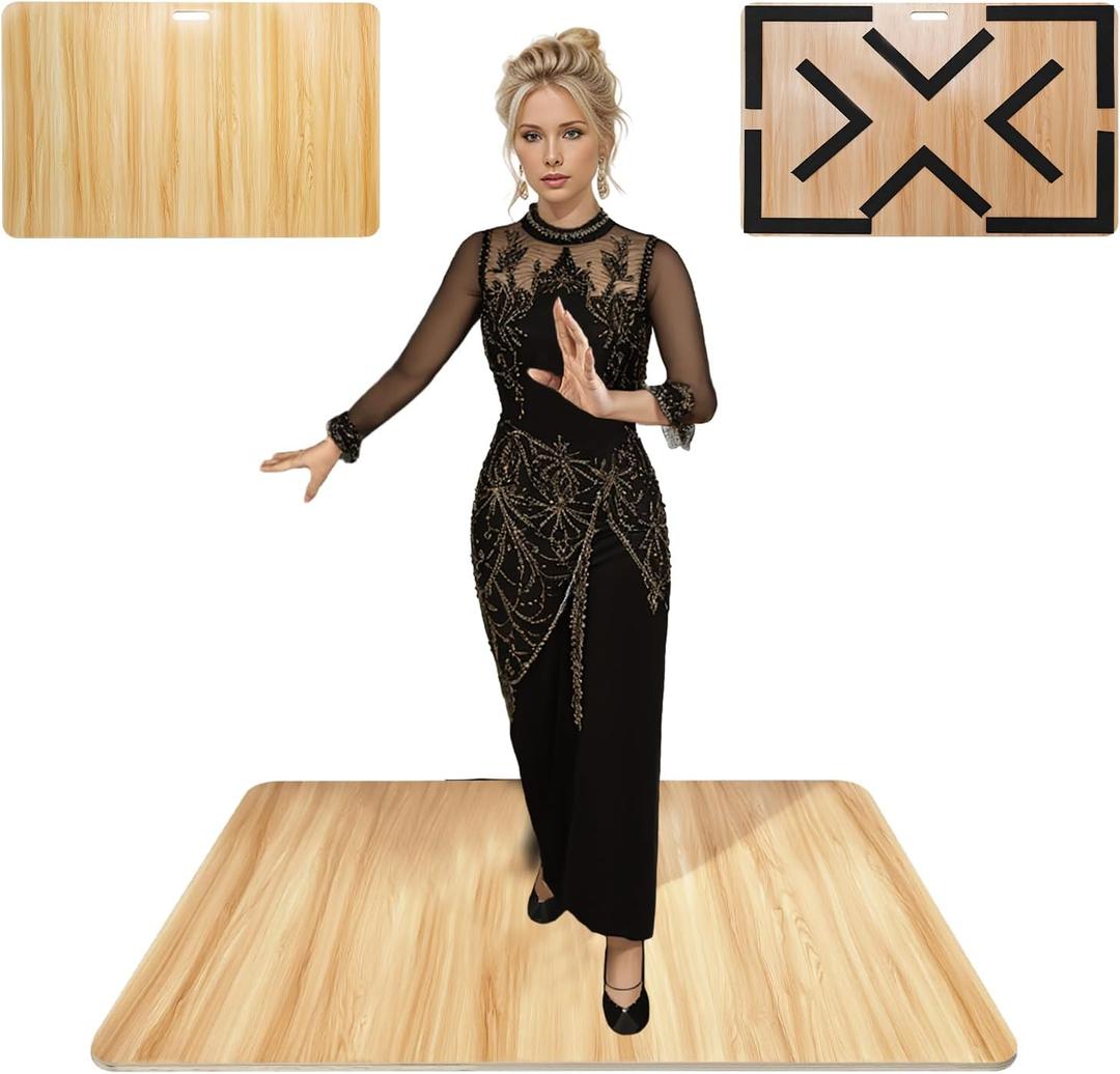 Tap Board for Tap Dancing Portable Tap Dance Board - Ideal for Dancers Home & Outdoor, Portable Stage Platform, Versatile Dance Floor Tiles - Pro-Quality Tap Dancing Practice Board (Wood 42.2*21.1)