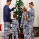 Rnxrbb Matching Family Christmas Pajamas Sets Christmas Pjs for Family Xmas Sleepwear for Kids Women Men Couples 2025 (9-10 Years, Button Navy Tree)