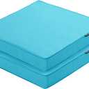 Outdoor Chair Cushions 19 x 19 Inch Water Resistant Patio Chair Cushions with Tie 3 Year Color Fastness Thick Outdoor Seat Cushion for Garden Lawn Patio Furniture Teal Set of 2