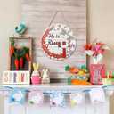 Wooden 3D He is Risen Easter Decor, Easter Door Decorations Religious Christian Welcome Sign for Front Door, Home Spring Wreath & Garland Cross Sign, Wall Hanger