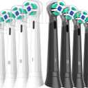 Replacement Heads Compatible with Oral B iO Electric Toothbrush, Soft Toothbrush Heads Fit for Oral-B iO 2/3/4/5/6/7/8/9/10 Series with Covers, White+Black 8pcs