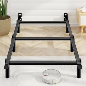 Twin Bed Frame, 7 Inch Basics Metal Bed Frame, Heavy Duty 9-Leg Base for Box Spring and Mattress, Noise-Free, Easy Assembly, Black