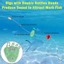 2 x FUSIGO Fishing Double Rattle Beads, 35pcs Catfish Rattles Bells Portable Plastic Fishing Beads Catfish Rig Rattles Attractor Tackle Accessories for Catfish Bass Pompano (Green Luminous- 35pcs)