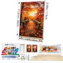 HeeBenor Framed Paint by Numbers Kit for Adults, Autumn Leaves Paint by Numbers Kit for Adults with Easel, DIY Landscape Paint by Number with Frame, Adult Paint by Number Kits Framed Canvas 8x12 Inch