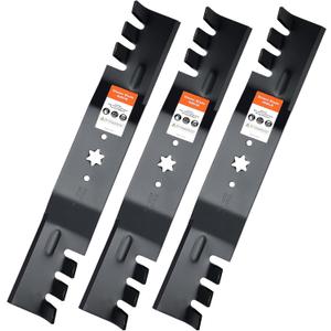 Grasscool 942-0677B Mower Blades with 6-Star Mounting Pattern for Cub Cadet 54 Inch Deck Mower RZT54 RZT-S54 SLT1554 GT1554 LGT1054 GT1054 GTX1054 T310 54'' Zero Turn Lawn Tractor (Toothed Mulching)