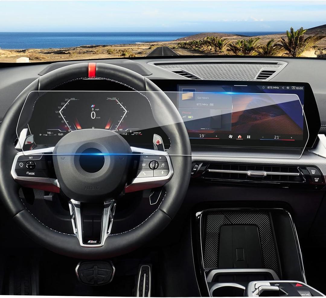 Screen Protector for BMW X1 (2023-2026) /X2 (2024-2026), for BMW X1 X2 (10.7In Navi +10.25In Dash) (xDrive28i, M35i), 9H Tempered Glass 2025 2026 X1 X2 Accessories Anit-scratch&HD Transparent