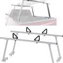 ECOTRIC Adjustable Truck Ladder Rack Compatible with Most Full Size and Compact Trucks Contractor Pipe Lumber Rack (No Drilling Required) 1,000lbs Weight Capacity Silvery