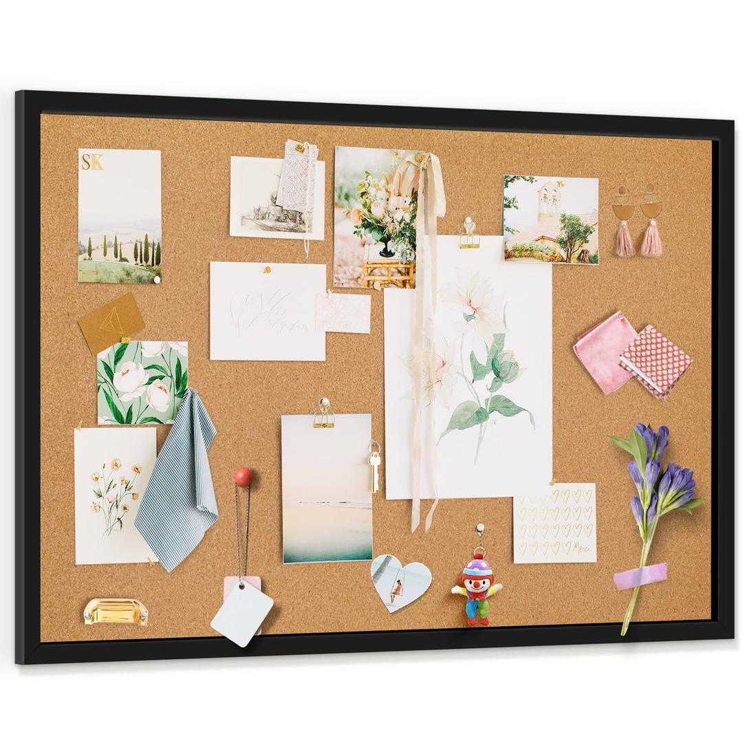Miratino Large Bulletin Board, 36 "x 24" Cork Boards for Walls with Black Frame, Pin Display Board Vision Board for Home School Office Decor