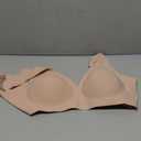 Vertvie Womens Wireless Seamless Bras Deep V No Underwire Push Up Bras Supportive Full Coverage Bralettes Plunge T Shirt Bra Size XL, Beige