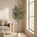 Garvee 5.3FT Artificial Olive Tree in Pot, Fake Olive Plants with Nautral Leaves & 34 Fruits, Decorative Artificial Plants Indoor for Office Home Bedroom Modern Farmhouse Entryway Decor | Fake Olive Plants with Planter, Decorative Artificial Plants Indoor for Office Home Bedroom Modern Farmhouse Entryway Decor