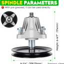 46" Deck Spindle Rebuild Kit for MTD for Craftsman T1600 T1900 LT4600, 2 Spindles for 618-06989 918-06989 with Pulley, for Troy Bilt Bronco Horse XP, 2 Blades for 742-04244, 1 103" Belt 754-04219