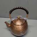 frymmx Handmade Hammered Copper Tea Kettle for Stove Top - 1.6 Quart (1500ml) Extra Thick Stovetop Teapot with Non-Toxic Coating-Free Design, Traditional Craftsmanship & Rust Resistance