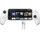 arVin USB C Mobile Gaming Controller for iPhone 17/16/15 Series & Android (Typc-C) Remote Player Gamepad with Hall Joysticks/Hall Trigger/3.5mm Audio Jack/APP Customized Keys/Cloud Gaming/Remote Play (White)