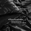 BEDELITE Satin Comforter Set King Size, 7 Pieces Pintuck Bed in A Bag with Comforter, Flat Sheet, Fitted Sheet, Pillowcases, Shams, Soft Cozy Similar to Silk Bed Set for All Seasons (Black)