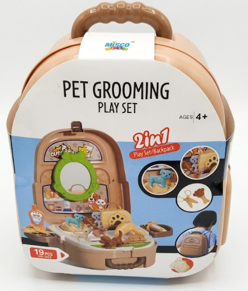 Misco Toys Pet Grooming Play Set, Brown