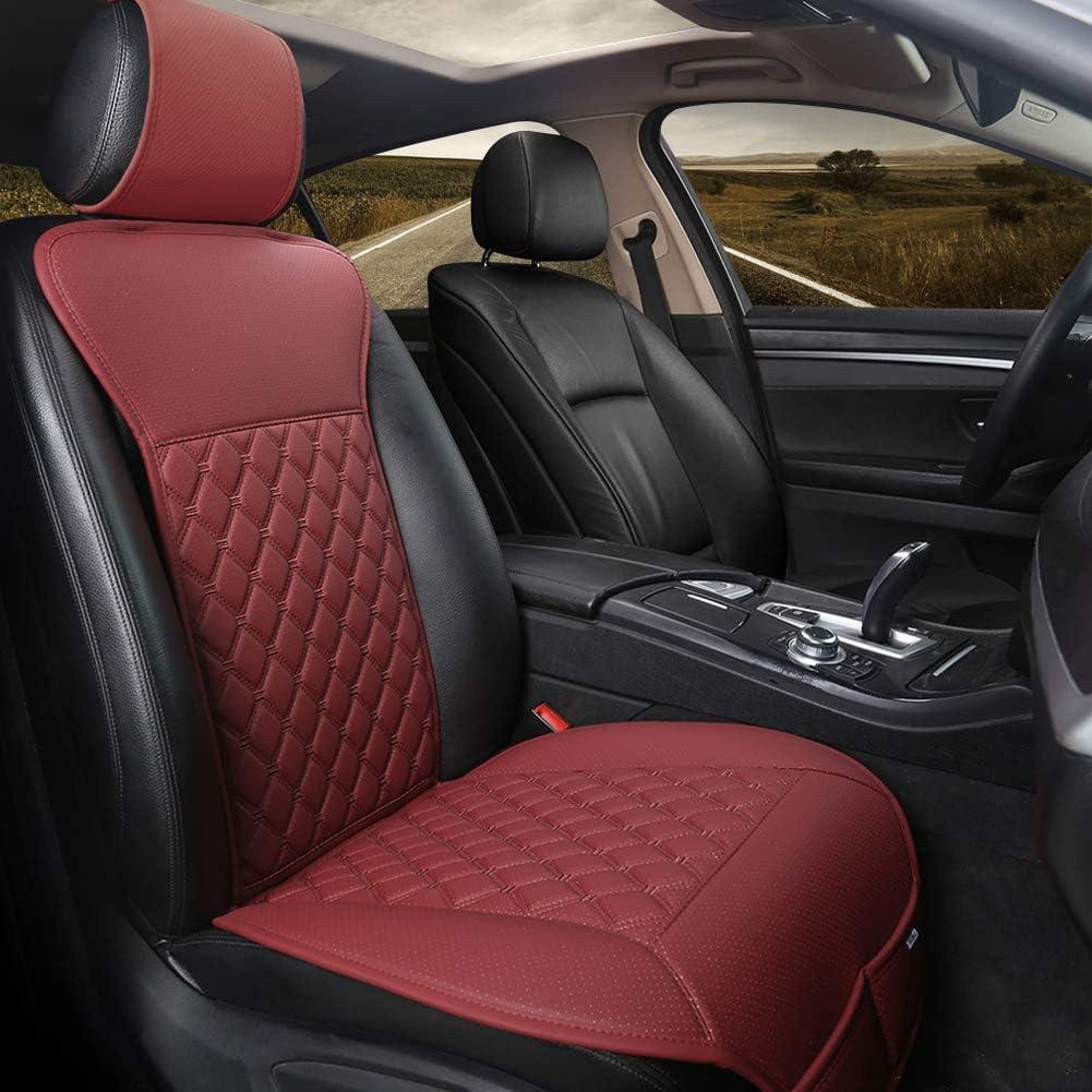 Black Panther Car Seat Cover, Luxury Car Protector, Universal Anti-Slip Driver Seat Cover with Backrest(2 Pieces, Red Wine)