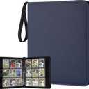 9 Pocket Card Binder, Premium Zip Trading Card Binder, 720 Double Sided Pocket PU Card Collection Binder, Collector Card Album, Card Folder for MTG, TCG, Sports Cards, Game Cards (Dark Blue)