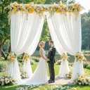 White Backdrop Curtains Wrinkle Free White Photo Backdrop Drapes for Wedding Birthday Party Photo Graduation Background Backdrop Drapes 5ft x 10ft, 2 Panels
