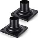 YSN 3 Inch Pier Mount Base 2 Packs, Cast Aluminum Outdoor Post Light Mounting Base, Black Pier Mount Adapter for 3" Post Lights, Parts Kits Included, 6" L x 6" W x 4.5" H