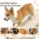 Split Ottoman Dog Ramp for Couch and Low Bed, 2-in-1 Foldable Dog Stairs for Small Dogs and Cats, Wooden Pet Ramp with Non-Slip Surface, Portable Step Stool Design, Off White