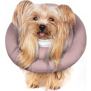 Comfortable Adjustable Soft Dog Cone Alternative - Elizabethan Donut Collar for Small Dogs & Cats Recovery - Large Dogs (L(Neck Girth:6.9-14.5" Height:7.0-8.5"), PINK)