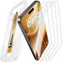 10 x MRGLAS 4-Pack TOP 9H+ Glass for iPhone 16 Screen Protector [Auto Alignment Kit] [10X Military Protection] UNBREAK Tempered Glass Flim for 16 6.1 inch Longest Durable Case-Friendly (Transparency)