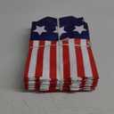 Locmeo 24 Pcs 4th of July Patriotic Party Favor Bags with Handles Reusable Non Woven American Flag Goodie Bags Independence Day Gift Bag for Girl Boy Birthday Memorial Party Supplies, 8 x 4 x 10 Inch