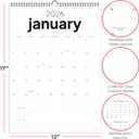 2026 Calendar, 12 Months, January to December, 17" x 12", Large Wall Calendar 2026 with Hanger, Calendar 2026 for Wall, 2026 Calendar Planner, Thick Paper, Spiral Binding, Simple and Aesthetic Design.