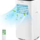 COSTWAY Portable Air Conditioner, 9000 BTU Portable AC with Built-in Dehumidifier, 24H Timer, Smart Sleep Mode, LED Touch Panel for Cooling Rooms up to 280 Sq.Ft, Remote Control & Window Kit Included