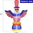 HZGDEJTG 4th of July 8ft Eagle Inflatable Decoration with Built-in LED Lights to Light up Your Yard for Outdoor and Indoor Parties to Celebrate Independence Day
