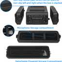 2U Rack Case Shallow 12" Depth, 19" Rackmount Flight Cases Easy Installation Portable Carry Watertight Dust Proof 2 Space Shockproof Mount Racks with Microphone Compartments Space Saving
