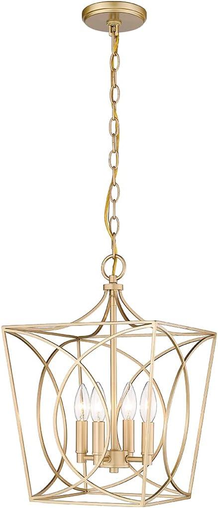 ML Lighting Tracy - 4 Light Pendant-16.3 Inches Tall and 12 Inches Wide-Painted Modern Gold Finish -Traditional Installation