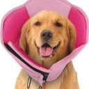 Dog Cones for Large Dogs, Soft Pet Cone Stop Licking After Surgery, Adjustable Pet E-Collar Alternative for Wound Healing, Pink X-Large