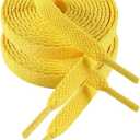 3 x VSUDO 2 Pairs Flat Shoe Laces for Sneakers, Shoe Strings/Shoelaces for Sneakers (45" ( 114 CM ), 23 Golden Yellow)