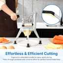 Commercial French Fry Cutter with 1/2 Inch and 3/8 Inch Blade, Heavy Duty Potato Slicer, Stainless Steel Potatoes Cutter for Restaurant & Home Kitchen
