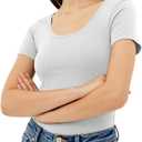 Emmalise Women's Short Sleeve Tshirt Scoop Neck Tee Value Pack Junior Plus Sizes