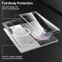 MSOTES for Galaxy Z Fold 7 Case Compatible with MagSafe, Bulit-in Tempered Glass Screen Protector & Ultra Strong Magnetic Anti-Yellowing Slim Thin Phone Cover for Samsung Galaxy Z Fold7 (Clear) (Transparent)