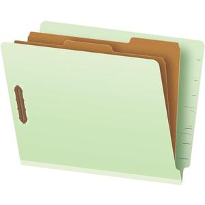 Pendaflex Pressboard End-Tab Classification Folders, Legal Size, 6 Section, 2.5" Expansion, Light Green, 10/BX (23324)