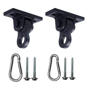 ABUSA Heavy Duty Black Swing Hangers Screws Bolts Included Over 5000 lb Capacity Playground Porch Yoga Seat Trapeze Wooden Sets Indoor Outdoor 1 Pack