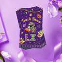100 Pcs Mardi Gras Napkins, Touchdown LX Football Party Napkins, Purple Gold Mask Beads Table Decor for Game Day, Fat Tuesday Celebration Supplies