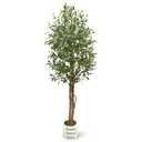 5FT Olive Trees Artificial Faux Olive Tree with White Planter Wood Trunk