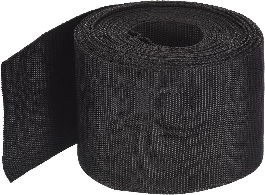 MECCANIXITY Lightweight Polypropylene Webbing Strap 4" 10 Yard Backpack Strapping Band Black for Outdoor Luggage Cargo Straps (4 inch)