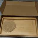 WCHOSOZH Bamboo Sofa Arm Tray with 2Pcs Cup Mats, Foldable Sofa Armrest Tray Side Table, Anti-Dropping Couch Armrest Table Cup Holder for Eats Drinks Snacks Remote Cellphone (Natural)