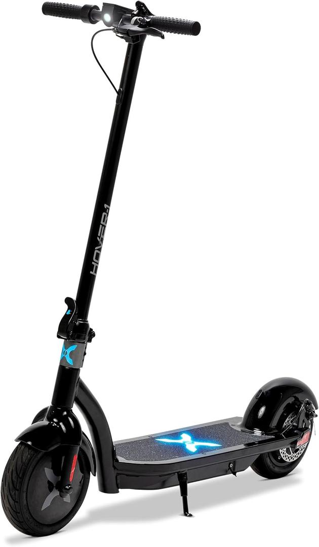 Hover-1 Alpha Foldable Electric Scooter with 450W Brushless Motor, 18 mph Max Speed, 10 Air-Filled Tires and 12 Mile Range (Black)